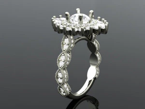 Fashion style pave unique ring 3D Print Model
