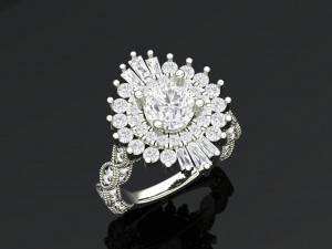 Fashion style pave unique ring Modelo de impresión 3D