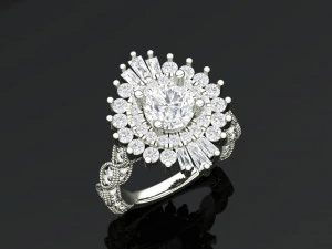 Fashion style pave unique ring 3D Print Model