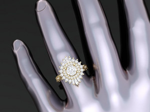 Fashion style pave unique ring Modelo de impresión 3D
