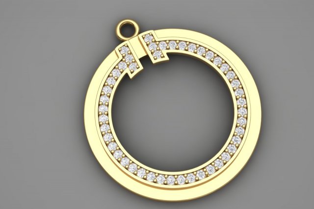 Tiffany pave pendant 3D Принт Модель .c4d .max .obj .3ds .fbx .stl .blend 