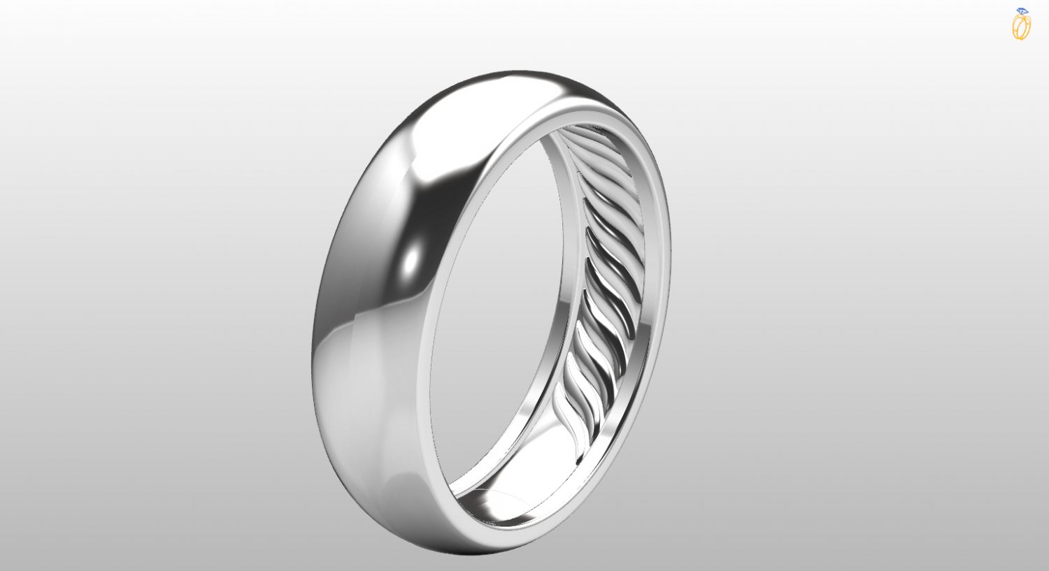 David Yurman style jewelry band 3D print model 3D in