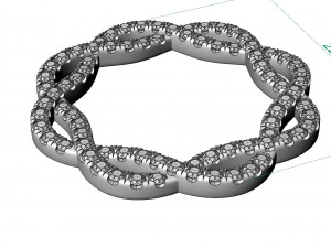 Twisted pave band Model Cetak 3D