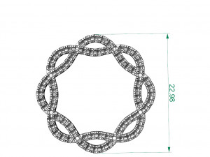 Twisted pave band Model Cetak 3D