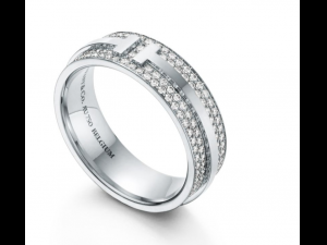 Tiffany wide pave diamond ring 3D print model Model Cetak 3D