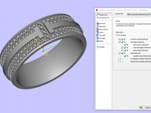 Tiffany wide pave diamond ring 3D print model Model Cetak 3D