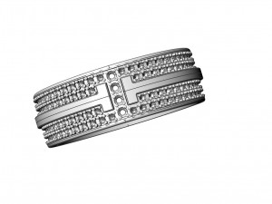 Tiffany wide pave diamond ring 3D print model Model Cetak 3D