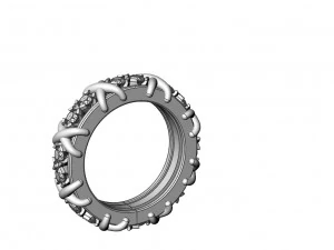 Tiffany Sixteen Stone Ring 3D Print Model