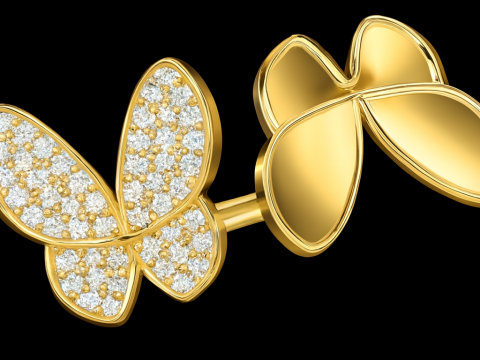 Cincin model kupu-kupu Model Cetak 3D