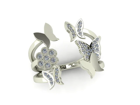 Butterfly fashion ring 3D Print Model