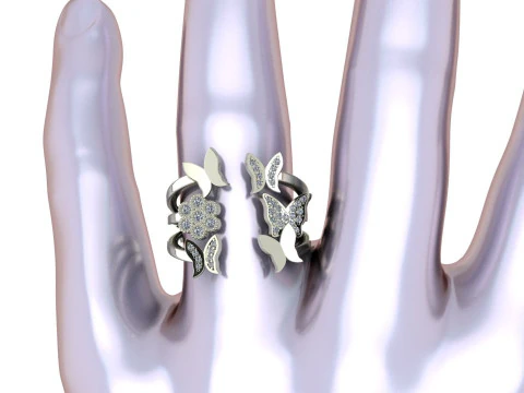 Butterfly fashion ring 3D Print Model