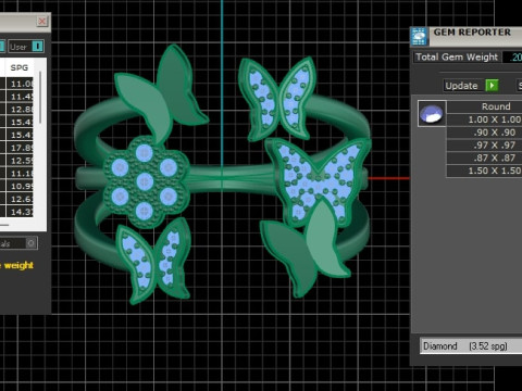 蝴蝶时尚戒指 3D 打印模型