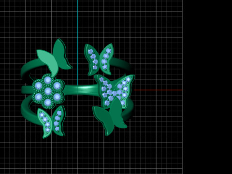 蝴蝶时尚戒指 3D 打印模型