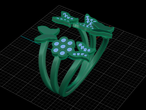 蝴蝶时尚戒指 3D 打印模型