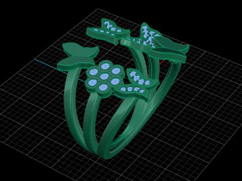Butterfly fashion ring 3D Print Model