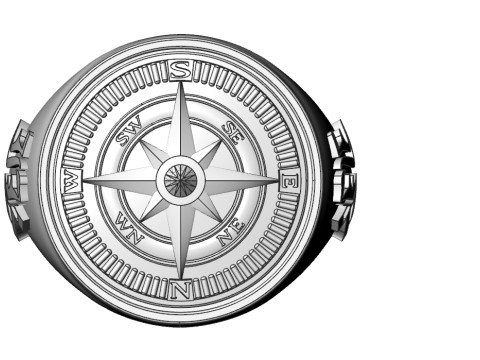 Anel masculino estilo bússola modelo de impressão 3D Modelo de Impressão 3D