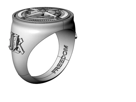 Compass Style man ring 3D print model 3D Print Model