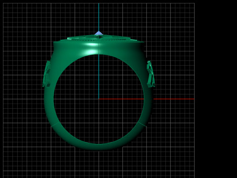 Model cetak 3D cincin pria Gaya Kompas Model Cetak 3D