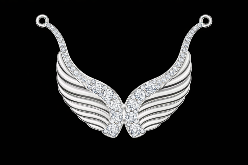 Elegant jewelry wings pendant 3D Print Model .c4d .max .obj .3ds .fbx .stl .blend