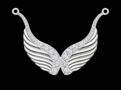 सुरुचिपूर्ण आभूषण पंख लटकन 3D प्रिंट मॉडल