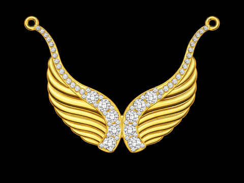 Elegant jewelry wings pendant 3D Print Model