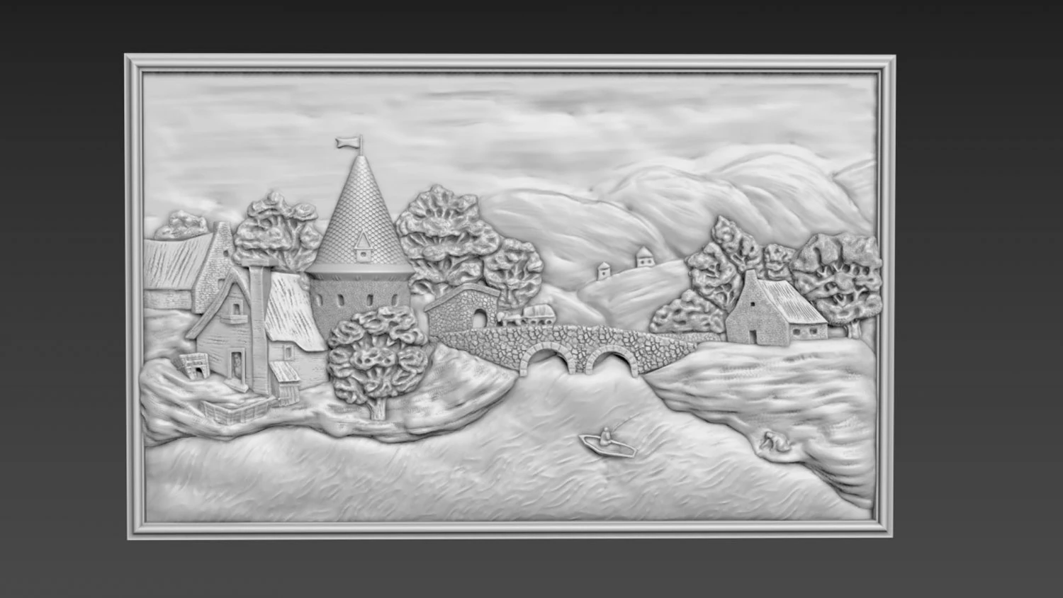 Wall Panno 3D Model .c4d .max .obj .3ds .fbx .stl .blend