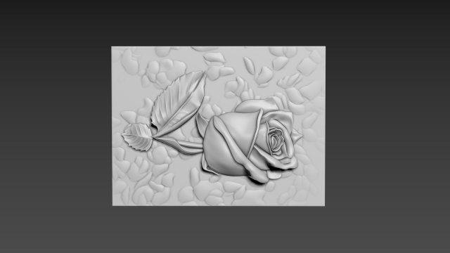 Panno Rose Relief 3D Model .c4d .max .obj .3ds .fbx .stl .blend 