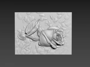 Роза Панно Рельєф 3D Модель