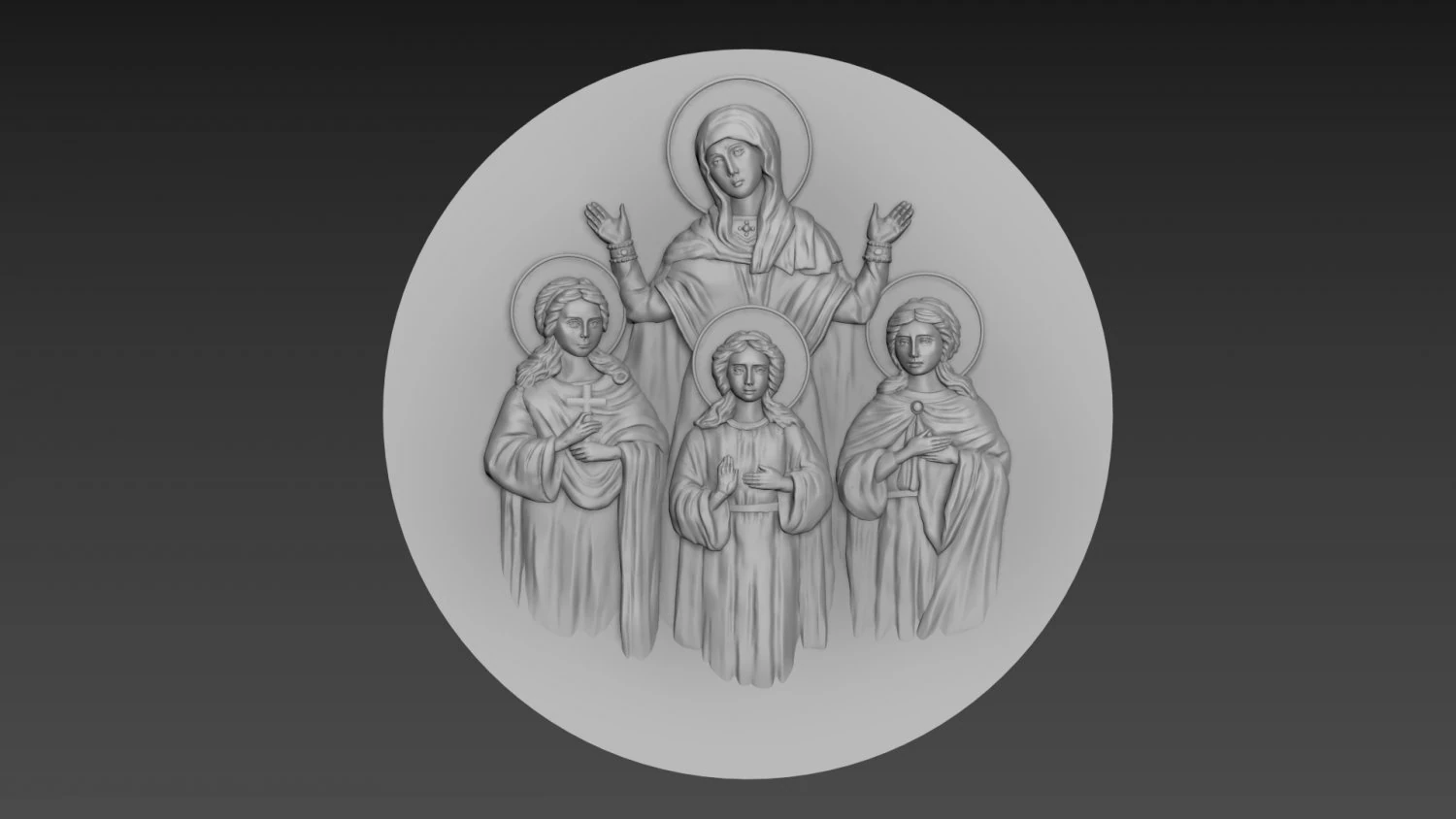 Św. Męczennicy Wiara Nadzieja i Miłość oraz ich matka Zofia Model 3D .c4d .max .obj .3ds .fbx .stl .blend 