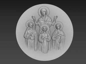 St Martyrs Faith Hope and Love and their mother Sophia 3D Model