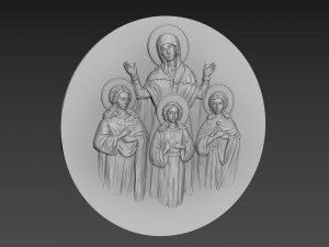 St Martyrs Faith Hope and Love and their mother Sophia 3D Model