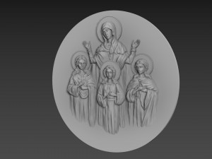 St Martyrs Faith Hope and Love and their mother Sophia 3D Model