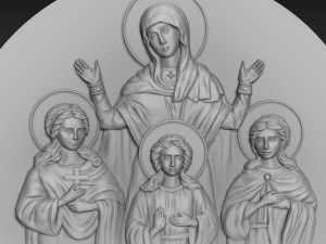 St Martyrs Faith Hope and Love and their mother Sophia 3D Model