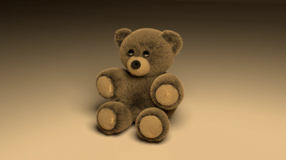 fluffy teddy bear 3D Model .c4d .max .obj .3ds .fbx .stl .blend