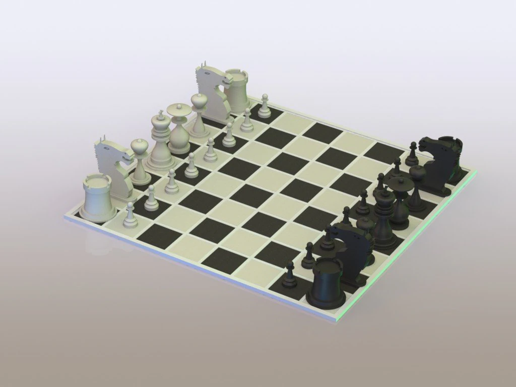 chessboard 3D Model .c4d .max .obj .3ds .fbx .stl .blend 