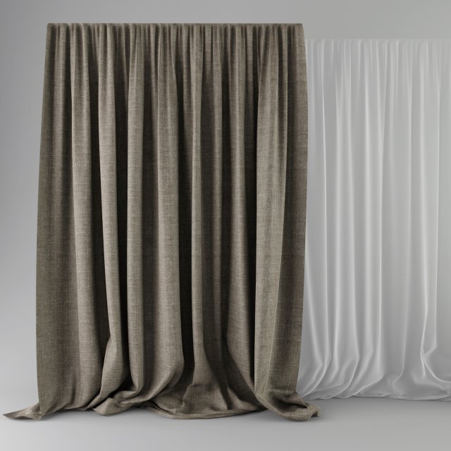 curtains 3D Model .c4d .max .obj .3ds .fbx .stl .blend 