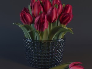 red tulips Modelo 3D