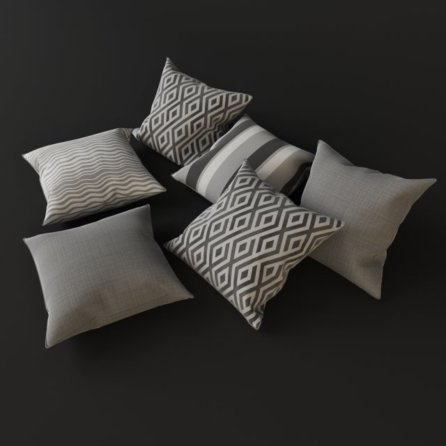 grey pillows Modelo 3D .c4d .max .obj .3ds .fbx .stl .blend 