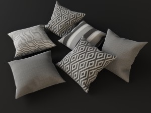 grey pillows 3D Model