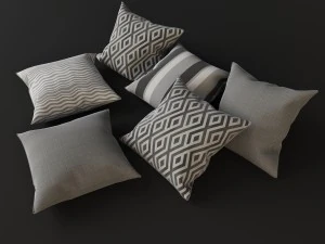 travesseiros cinza Modelo 3D