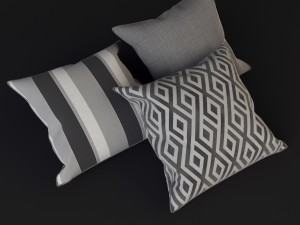grey pillows Modelo 3D