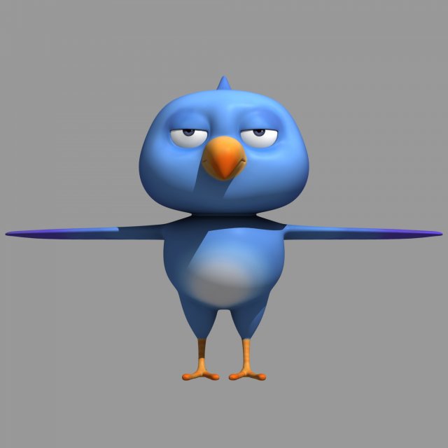 Cartoon Bird Parrot Chicken Modelo 3D .c4d .max .obj .3ds .fbx .stl .blend 