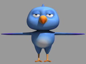 만화 새 앵무새 치킨 3D 모델