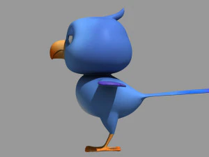 Cartoon Bird Parrot Chicken 3D Model