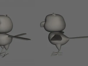 Cartoon Bird Parrot Chicken 3D Model