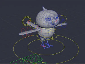 Cartoon Bird Parrot Chicken 3D Model