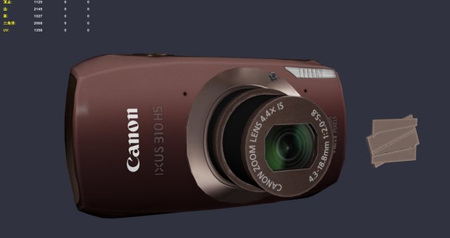Canon Camera Low-poly Modello 3D .c4d .max .obj .3ds .fbx .stl .blend 