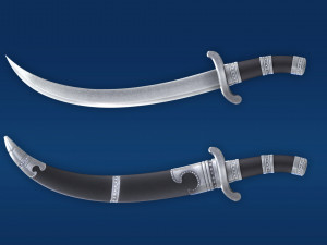 Mongolian machete Broadsword Machete Cold arms Samurai sword 3D Model