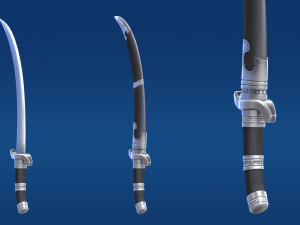 Mongolian machete Broadsword Machete Cold arms Samurai sword 3D Model
