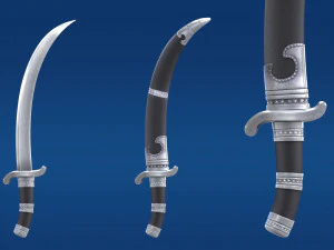 Mongolian machete Broadsword Machete Cold arms Samurai sword 3D Model